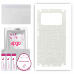apgo Protective Skin Sticker for the back+sides compatible with Xiaomi Poco M3, Full Wrap Film, Foil, Vinyl - Pattern White Fabric