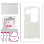apgo Protective Skin Sticker for the back+sides compatible with Oppo Find N3 Flip, Full Wrap Film, Foil, Vinyl - Pattern White Fabric