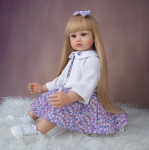 Uus disain KEIUMI Elegant Reborn Baby Girl Nukud 24'' 60 cm Printsess Pehme Vin&uuml;&uuml;l Baby Reborn Pika kullaga lokkis j&otilde;ulukingid 60 cm
