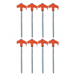 8Pcs Tent Stakes Heavy-Duty Metal Camping Stakes Threaded Anchors Set Up with Drill or Hammer Superior Grip Tent Pegs on Grass Soil Gravel 8pcs valge