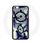 Coque Iphone 7 Attrape r&ecirc;ve violet bleu rose noir douceur tendresse c&oelig;ur protection indien plume pas