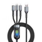 100 W kiirlaadimiskaabel mitme laadija kaabel nailonist punutud mitme USB universaalse 3-&uuml;hes laadimisjuhtme adapteriga Type-C Micro Micro
