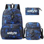 3 tk/komplekt Anime Naruto seljakott &otilde;lakottiga pliiatsi&uuml;mbris poisile, t&uuml;drukule, raamatukoti seljakott, meeste naiste vaba aja reisikott, seljakott