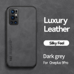 Oneplus 8 9 7 Pro Case Nahast tekstuuriga auto magnetaluse hoidiku telefoni&uuml;mbrisele One Plus 9RT 7T 8T Nord 9 Pro RT tagakaas For Oneplus 8 tumehall v&auml;rv