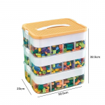 Ehitusploki hoiukast 3-kihiline suure mahutavusega puslem&auml;nguasjad Salastatud korraldajakast Laste m&auml;nguasjade osad plokid hoiukonteiner Compartment with inner box 3 layer
