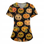 Naiste moeprindiga l&uuml;hikeste varrukatega V-kaelusmustriga topsid Taskuga t&ouml;&ouml; T-s&auml;rgid XXL