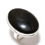 Obsidian Gemstone Handmade 925 Sterling Silver Gift Jewelry Ring Size 9 u9h61