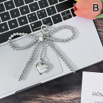 Sweet Bowknot S&uuml;damega v&otilde;tmehoidja ripats Armas helmestega rippuv kaunistused v&otilde;tmehoidja amulett Telefonipael Telefonikoti ripats as the picture