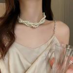 Twining Pearl Choker kaelakeed naistele Geomeetrilised kaelakeed Pulmad Pruudi ehted Aksessuaarid