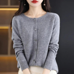 Kevadine ja s&uuml;gisene ka&scaron;miirist sviiter naiste O-kaelusega kardigan avara pikkade varrukatega kampsun 2XL