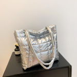 Yogodlns Kvaliteetne talvine suure mahutavusega kandik, mood, sulgedega polsterdatud k&auml;ekott Naiste kaenlaaluste kott Tepitud &uuml;hev&auml;rviline &otilde;lakott 36x6x29cm h&otilde;be