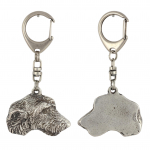 Irish Wolfhound - Silver-plated key ring with dog, handbag decoration, backpack pendant by Art-Dog brand
