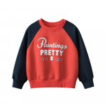 Laste dressipluus kirjadega tr&uuml;kitud avara &uuml;markaelusega pullover poistele Beebiriided Lasteriided 90cm tumesinine v&auml;rv/punane