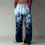 Meeste vabad vabaaja &uuml;hev&auml;rvilised p&uuml;ksid, pealuu tr&uuml;kitud sirged p&uuml;ksid L sinine