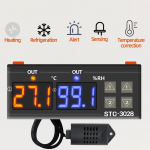 Temperatuurikontroller Termostaat Niiskuse reguleerimise Termomeeter STC-3028 H&uuml;gromeetri kontroller Termoregulaator 12V/24V/220V AC110V-220V aero