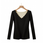 Naiste talvine termopesu pluss sametist soe termopesu Crop top pikk naiste termos&auml;rk XXL must