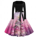 Naiste moodsad &uuml;mara kaelaga vabaaja &otilde;hukesed j&otilde;ulutr&uuml;kiga pikkade varrukatega kleidid L sinine