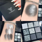 1 tk Black Swan 9 v&auml;rvi lauv&auml;rvipalett Smokey Punk Style helehall tumeh&otilde;bedane lahe p&auml;rlmutter ja s&auml;delev lauv&auml;rvi meik 01 must