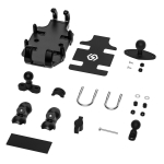 Mootorratta telefonihoidik GPS-i navigeerimisklamber Telefoni kinnitusklamber Mootorratta telefoni kinnitus juhtraua rack telefoni tugi Telefoni kinnituse hoidiku seadmed 15.1*7.9*9.5cm must