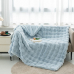 Kogu hooaja imiteeritud karusnaha tekk, soe pehme diivanitekk, voodikate, kontor, reisivoodipesu, kodukaunistus 70x100cm helesinine v&auml;rv