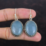 Akvamariin K&otilde;rvar&otilde;ngas Looduslik V&auml;&auml;riskivi K&otilde;rvar&otilde;ngad 925 Sterling H&otilde;be K&otilde;rvar&otilde;ngas K&auml;sitsi Valmistatud Elegantsed K&otilde;rvar&otilde;ngad Kingitused Talle V&auml;ga Ilus Vanaaegne Ehtekomplekt