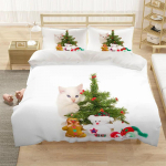 Armas Lemmikloomakassi Voodipesukomplekt Loomaprindiga Katted &Uuml;he Kahekohaline King Queen Suurus Tekikott Kassipoja Muster Pol&uuml;ester Tekikate 140x210cm 2pcs