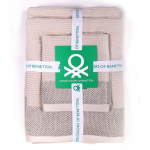 Tualett-r&auml;tikud - BENETTON - 3 tk komplektis - 100% puuvill - 450 g/m2 - Beež beež
