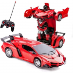 Voiture T&eacute;l&eacute;command&eacute;e Robot &ndash; Transformers &ndash; 2 ja 1 &ndash; Rouge &ndash; Mixte &ndash; 3 ans et plus
