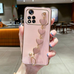 Luksuslik armastuse s&uuml;damega plaaditud k&auml;ev&otilde;rukett &uuml;mbris Xiaomi Mi Poco X4 M4 X3 Pro 4G 5G jaoks, kattepael Xiomi Poco X 3 Nfc M3 jaoks poco x3 nfc