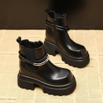 Mood 9,5 cm Naiste Mikrokiudnahast 2024 Uued S&uuml;gis-Kevad Chelsea Platvormsaapad Kiilkontsaga Peidetud Kontsaga P&otilde;lvini Saapad H&uuml;ppeliigese Saapad Kingad Lukuga 39 must