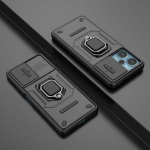 L&uuml;kandobjektiiviga kaamera&uuml;mbris Xiaomi POCO F5 X5 C65 X6 Pro Redmi Note 12 12S Mi 13T Pro Turbo Plus p&otilde;rutuskindla armor tagakaas Redmi Note 12 4G must