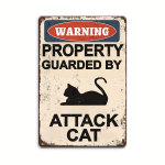 R&uuml;ndava kassi hoiatussilt &ndash; vintage alumiiniumist &otilde;uesilt v&auml;lisseinakaunistuseks &ndash; mitmeotstarbeline seinale kinnitatav metalltahvel must