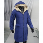 Naiste 2024. aasta talvemoe riided, &uuml;lisuured soojad fliisist pikad mantlid, m&otilde;lemal k&uuml;ljel lambavillast jope 2XL tumesinine v&auml;rv