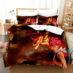Anime Fairy Tail Natsu Voodipesukomplekt Tekikott Magamistoa Tekikatted &Uuml;hekohaline Kahekohaline Kuningas Suurus Tekikott Kodutekstiil 70x133cm 2pcs black