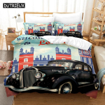 3D Vanaaja Autod Tekikoti Komplekt Padjap&uuml;&uuml;ridega &Uuml;heinimese T&auml;iskasvanu Suur Queen King Voodipesu EU Single 135x200cm