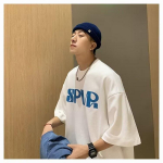 Uus l&uuml;hikeste varrukatega T-s&auml;rk meestele suvel, Korea stiilis trend, lihtne poolvarrukatega topp, Hongkongi stiilis vaba vabaaja br&auml;ndi T-s&auml;rk M must