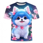 Poiste ja t&uuml;drukute riided Lastele Kawaii Fluffy Cat Multifilm Mood T-s&auml;rk 3D L&uuml;hikeste varrukatega T-s&auml;rgid Laster&otilde;ivad Suvine 100cm