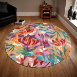 1 tk lilleline &otilde;limaal puumustriga &uuml;mmargune vaip siseruumides libisemiskindel pestav kiudvaip pehme mugav matt magamistoa elutoa jaoks 150X150cm