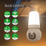 5MP siseruumides E27 WiFi pirniga IP-kaamera &ouml;&ouml;n&auml;gemine kahesuunaline heli nutikas v&otilde;rgulamp Camara CCTV juhtmevaba turvamonitor V380 Pro Only 3MP Camera valge