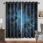 Maa Ruumi &Ouml;&ouml; Linnutee T&auml;htis Taev Tr&uuml;kitud Kardin 2 T&uuml;kki &Otilde;huke Lastekardin Elutoa Magamistoa Akna Kardina Kaunistus 100W130H(CM)40x51in&rod pocket