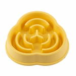 Lemmiklooma kassi koera aeglase toidu kauss l&auml;mbumisvastane paksendatud libisemiskindel mitmev&auml;rviline kuju kollane