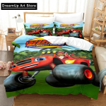 3D-prindiga Blaze ja Monster Machines Voodipesukomplekt Multikas Tekikate Topelt Twin T&auml;is Kuninganna Kuningas T&auml;iskasvanud Poisid Voodipesu Tekikate EU Single 90x200cm gray