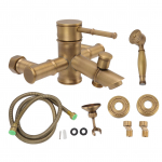 Messingist Vannitoadu&scaron;&scaron; Euroopa Antiikne Lihtne Seinale Paigaldatav K&auml;eshoitav Du&scaron;ikomplekt Tarvikutega