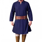 Keskaegne Halloweeni r&uuml;&uuml;tel Viking Tabard t&auml;isvarrukatega Mens Cosplay kost&uuml;&uuml;m Renaissance Surcoat| Warrior Vintage Style SCA S sinine