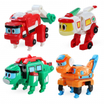 ABS Min Transformation Gogo Dino tegevusfiguurid REX Deformatsioon Auto Lennuk Mootorpaat Kraana Dinosaurused lastele