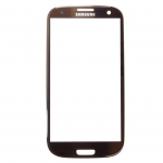 Vitre &eacute;cran de fa&ccedil;ade marron + adh&eacute;sif pour Samsung Galaxy S3 I9300 I9305