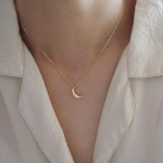 Roostevabast terasest 14K kullaga Moon Choker kaelakee naistele Minimalistlikud peened ehted punk-tarvikud Drop kaelakee