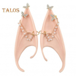 1 paar p&auml;kapikuk&otilde;rvu, lateksist Cosplay teravatipulisi k&otilde;rvasid Elven Fairy Pixie k&otilde;rvar&otilde;ngaste ja helmekettidega kost&uuml;&uuml;mipeo meigitarvikute jaoks roosa