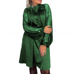 Naiste &otilde;htukleit, paeltega rihm, litrid, pikad laternad, varrukad, kaelus, vedru XL roheline