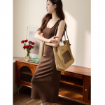 Naiste topp, pikk suvekleit, temperament &uuml;le p&otilde;lve S kohv